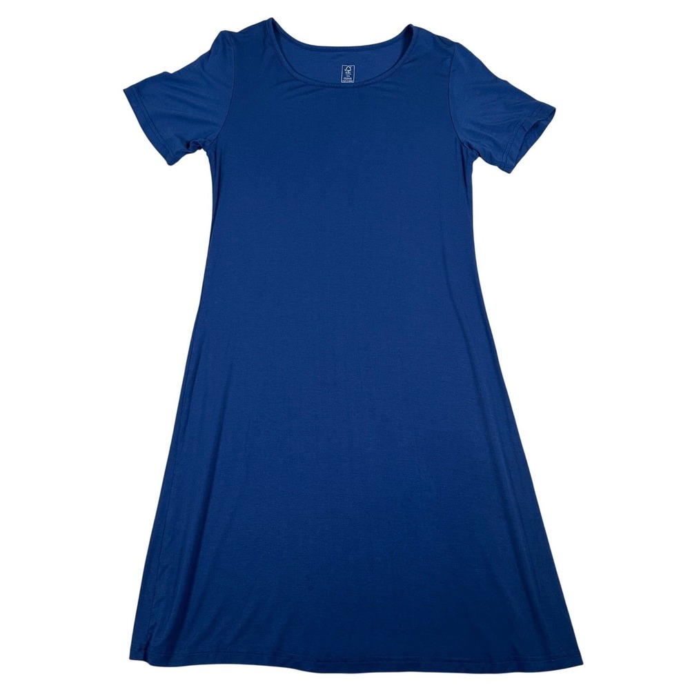 BAMBOO COOL Blue Short Sleeve Casual Lounge PJ Pajama Dress light Bamboo‎ Blend